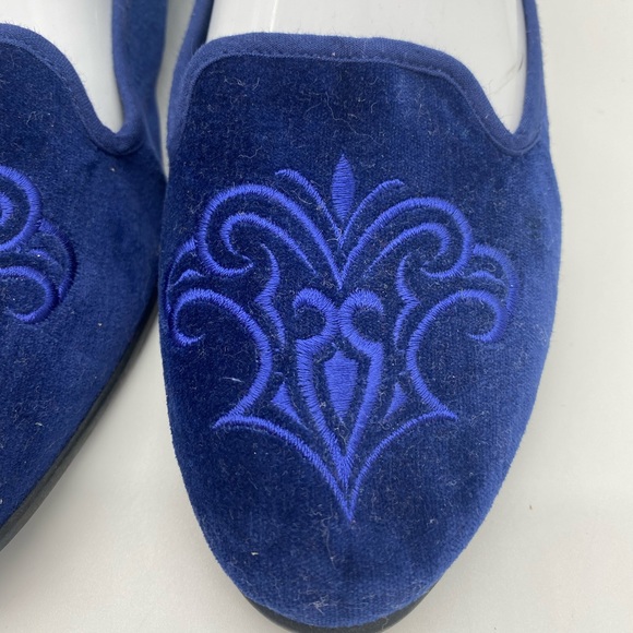 Sunset Blue Crushed Velvet Flats - Picture 7 of 10